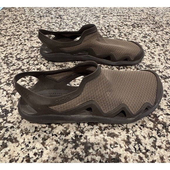 Crocs Swiftwater Wave Sandals Brown Mesh Slip On Water Shoes Men\'s Size 10 main image 4